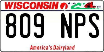 WI license plate 809NPS