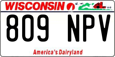 WI license plate 809NPV