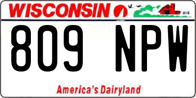 WI license plate 809NPW