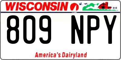 WI license plate 809NPY