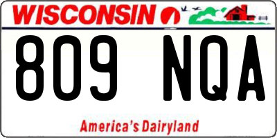 WI license plate 809NQA