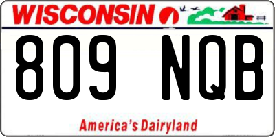 WI license plate 809NQB