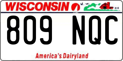 WI license plate 809NQC