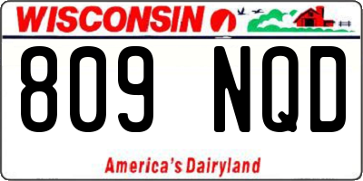 WI license plate 809NQD