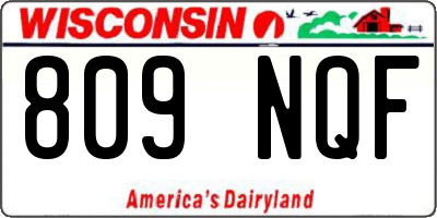 WI license plate 809NQF