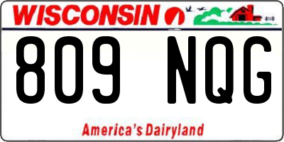 WI license plate 809NQG