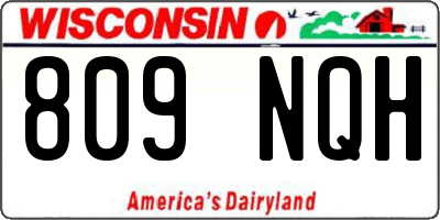 WI license plate 809NQH