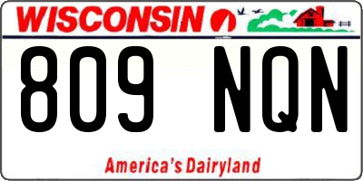 WI license plate 809NQN