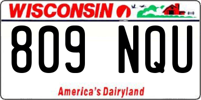 WI license plate 809NQU
