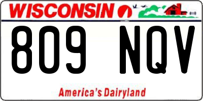 WI license plate 809NQV