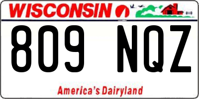 WI license plate 809NQZ