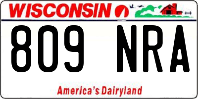WI license plate 809NRA