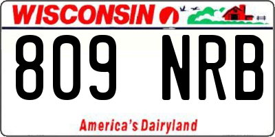 WI license plate 809NRB