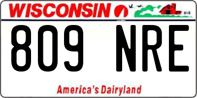 WI license plate 809NRE