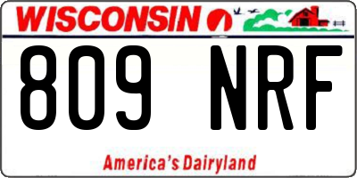 WI license plate 809NRF