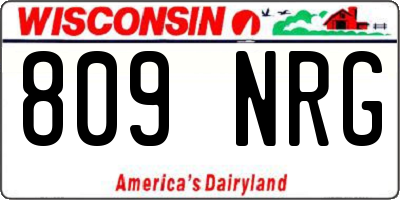 WI license plate 809NRG