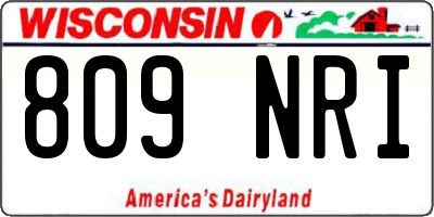 WI license plate 809NRI