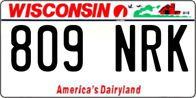 WI license plate 809NRK