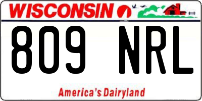 WI license plate 809NRL