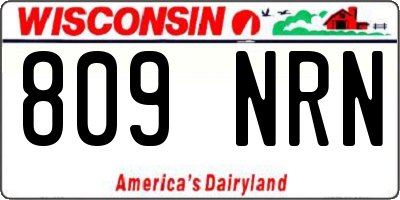 WI license plate 809NRN