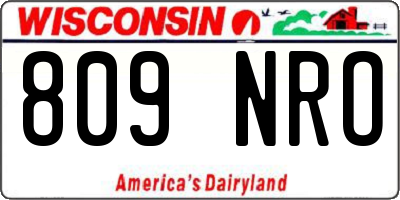 WI license plate 809NRO