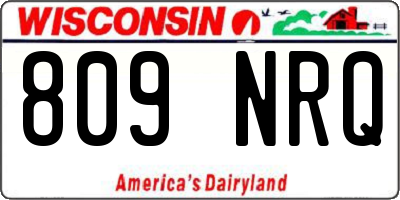 WI license plate 809NRQ