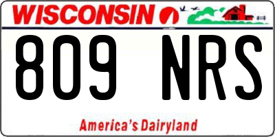 WI license plate 809NRS