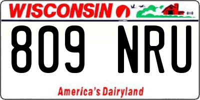 WI license plate 809NRU