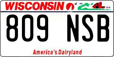 WI license plate 809NSB