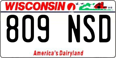 WI license plate 809NSD