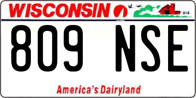 WI license plate 809NSE