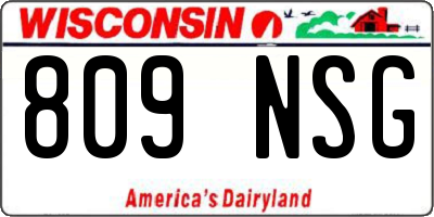WI license plate 809NSG