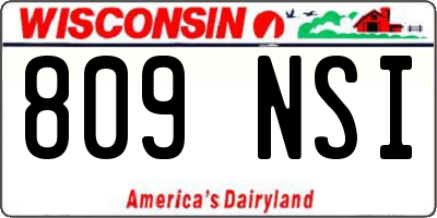 WI license plate 809NSI
