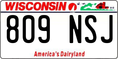 WI license plate 809NSJ