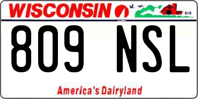 WI license plate 809NSL