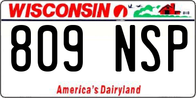 WI license plate 809NSP