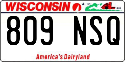 WI license plate 809NSQ