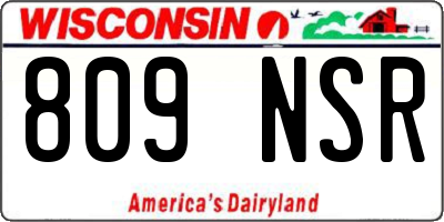 WI license plate 809NSR