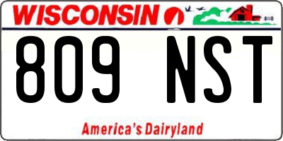 WI license plate 809NST