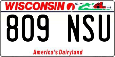WI license plate 809NSU
