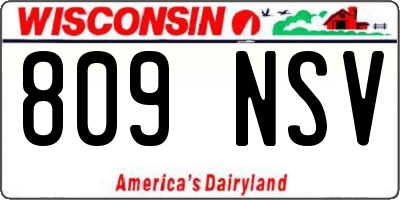 WI license plate 809NSV
