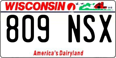 WI license plate 809NSX