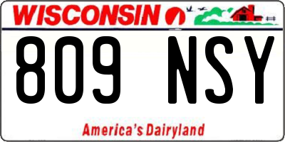 WI license plate 809NSY