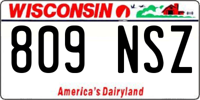 WI license plate 809NSZ