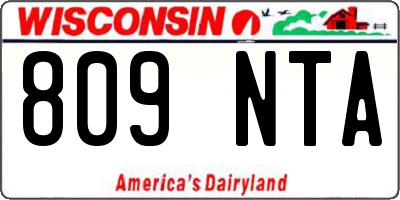 WI license plate 809NTA