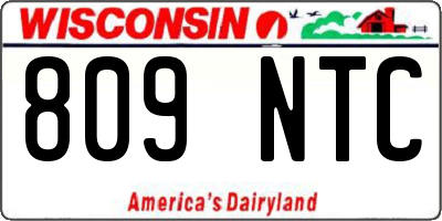 WI license plate 809NTC