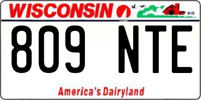 WI license plate 809NTE
