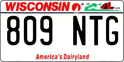 WI license plate 809NTG