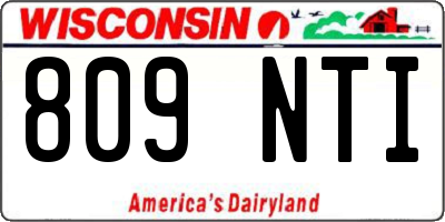 WI license plate 809NTI