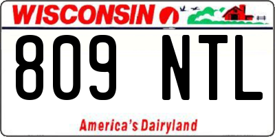 WI license plate 809NTL